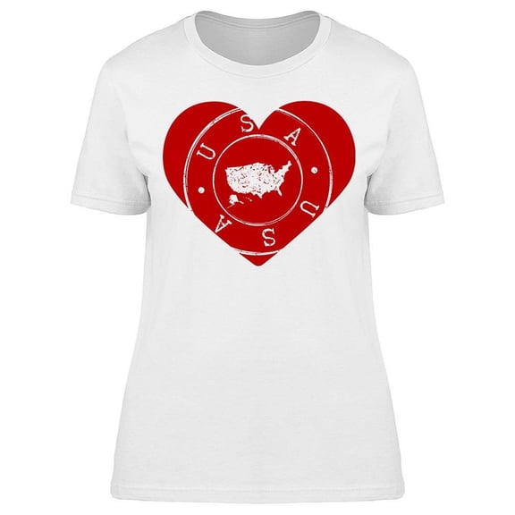 Heart W/Map Inside T-Shirt Women -Image by Shutterstock, Female Medium