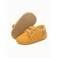 thumbnail image 3 of Gureui Kids Baby Boys Girls Leather Sneakers, Non-Slip Rubber Sole Crib Shoes Infant Oxford Loafers, 3 of 6