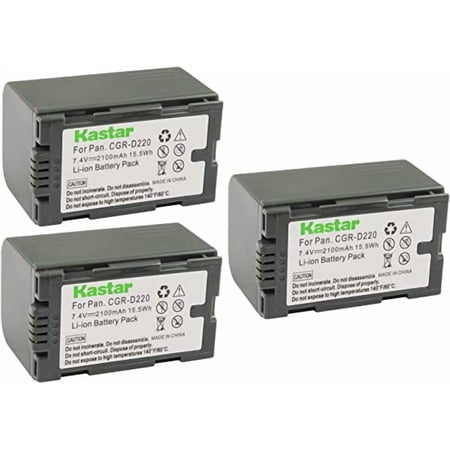 Kastar 3-Pack CGR-D16 Battery Replacement for Panasonic AG-AC90 AG-AC90P AG-AC90PJ AG-AC90PX AG-DVC7 AG-DVC7P AG-DVC15 AG-DVC15P AG-DVC30 AG-DVC30E AG-DVC32 AG-DVC33 AG-DVC60 Camera