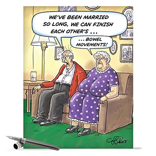 J9748 Jumbo Hilarious Anniversary Greeting Card 'Bowel Movements' with