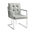 thumbnail image 3 of Inspired Home Carnegie Faux Leather Dining Arm Chair Set of 2, Light Grey, 3 of 10