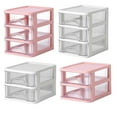 thumbnail image 4 of Transparent Drawer Storage Pencil Box Desk Plastic Mini Bedroom Storage Box 2 Layers White, 4 of 9