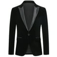 thumbnail image 2 of Cloudstyle Mens 2-Piece Suit Peaked Lapel One Button Tuxedo Slim Fit Dinner Jacket & Pants, 2 of 5