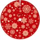 thumbnail image 1 of Cubierta roja para árbol de Navidad con copos de nieve, cubierta tradicional de abeto de felpa, falda redonda tradicional para árbol de Navidad, para decoración navideña, decoración de Año, 1 of 5