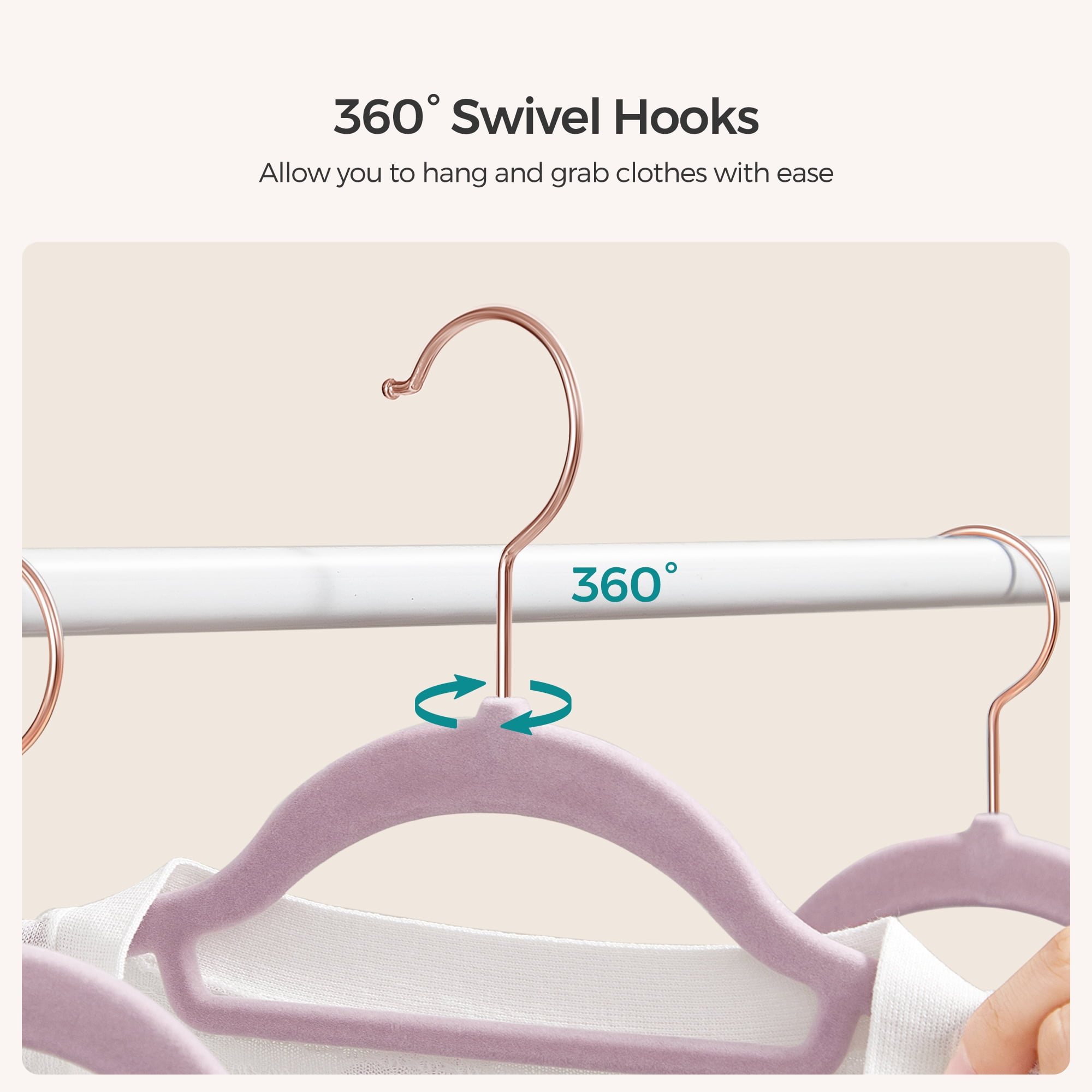 50 Pack Velvet Hangers Clothes Hanger with Swivel Hook Non-Slip for Coat Shirt Dress Pants Tie Lavender Purple