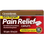 GoodSense Acetaminophen Extra Strength, Pain Reliever/Fever Reducer Caplets, 500 mg, 100 Count