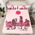 thumbnail image 2 of jejeloiu Cowgirls Bed Sheets,Rustic Country Horse King Sheets For Girls Kids 4pcs, 2 of 7