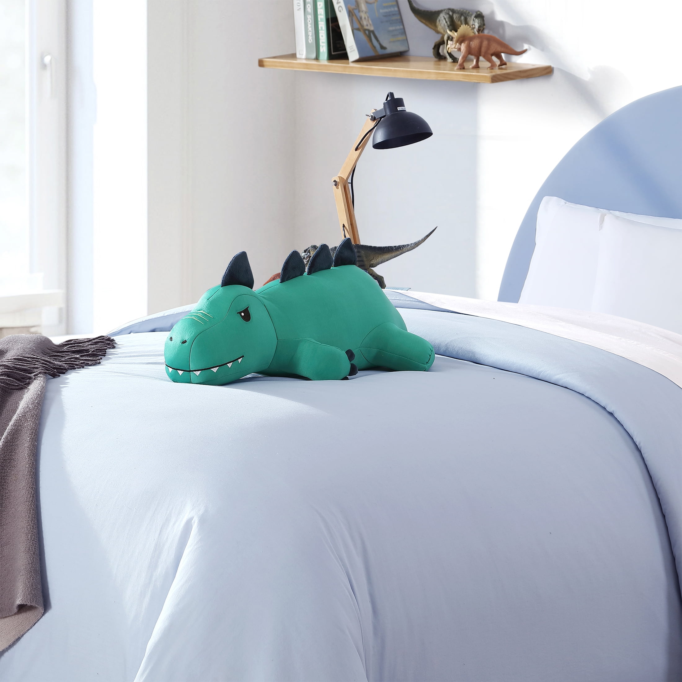 Your Zone Kids 23\" x 7\" Green Dino Cooling Plush Pillow