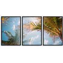 IDEA4WALL 3 Piece Canvas Wall Art Tropical Palm Trees Canvas Prints Framed Wall Art Decor