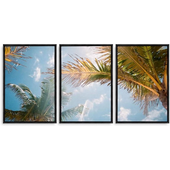 IDEA4WALL 3 Piece Canvas Wall Art Tropical Palm Trees Canvas Prints Framed Wall Art Decor