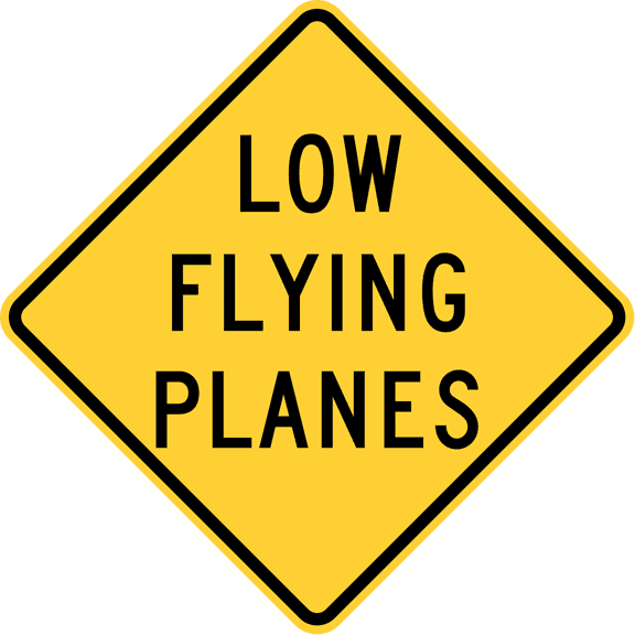 Vinyl Stickers - Low Flying Planes, New York State - Safety and Warning Warehouse Signs Stickers - 3.5" x 5" - 3 Pack