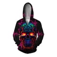 thumbnail image 2 of Ropa de otoño para hombre Sudadera informal para hombre Sudadera con capucha y cremallera Estampado de calaveras moderno Novedades en sudaderas Sudaderas con capucha modernas y versátiles, 2 of 5
