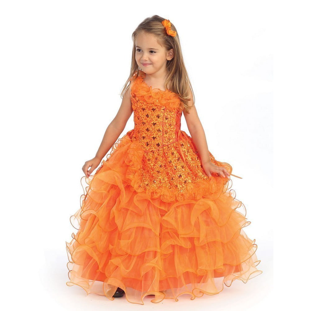 orange pageant dress