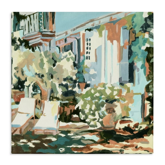 Stupell Industries City Street Abstraction Scenic & Cityscapes Painting Wrapped Canvas Art Print Wall Art, 17 x 17