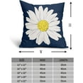 thumbnail image 4 of Daisy Flower Navy Blue Pillow Covers 18x18 Inch White Petal Floral Bloom Decorative Pillow Cases Spring Summer Seasonal Square Cushion Covers Farmhouse Home Decor For Porch Couch Outdoor Set of 2, 4 of 6