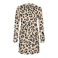 thumbnail image 4 of Nuoqisi Summer Dresses for Women Long Sleeve Casual Print Slim Elastic Pleated V Neck Dress 2026 A Line Tunic Dress, 4 of 5