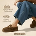 thumbnail image 3 of Cushionaire Origin Genuine Suede Mule Clogs for Women, Cozy Slip-On Moc Toe Loafer with Buckle and Faux Fur Cushioned Footbed, 3 of 21