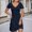 Navy, variant on Elegant Everyday Women's Casual Flowy Short Sleeve Tennis Dress for Spring and Summer with Neckline and Solid Color Comfort Brown S