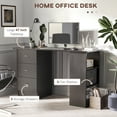 thumbnail image 4 of HOMCOM Computer Desk with 3-Tier Storage Shelves, Home Office Desk, Black, 4 of 10