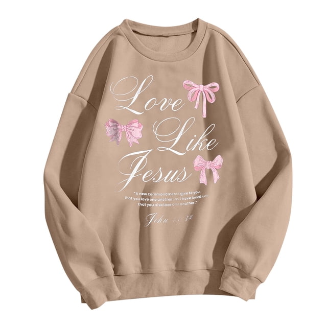 Wyzesi Chandails en Tricot Transparent pour Femmes avec Imprimé Lettre et Nœud Amusant, Col Rond, Léger, Sans Capuche