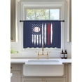 thumbnail image 3 of Sheer Curtains 45 Inch Length, American Flag Semi Sheer Curtains Light Filtering Window Treatment, US Flag Baseball Stars Navy Blue Privacy Voile Drapes for Living Room Bedroom 52x45 Inch, 3 of 7