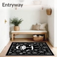 thumbnail image 3 of ODIKA 2'x3' Machine Washable Non-Slip Area Rug, Festive Santa with Swirling Snowflake Embellishments Trio High Traffic Rug, Black, 739886, 3 of 7