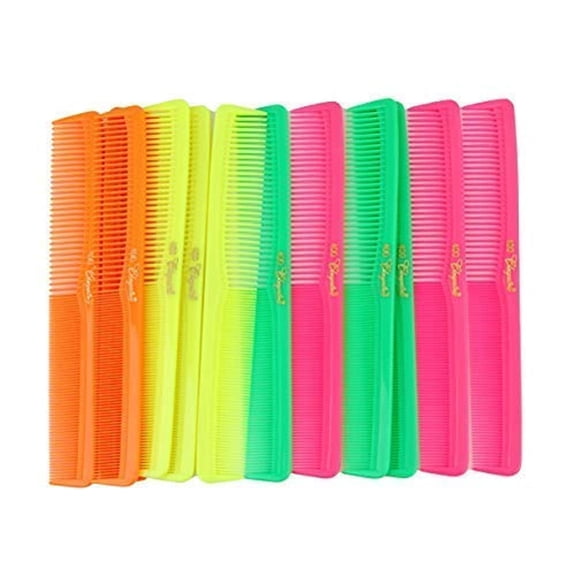 Krest Cleopatra 7 inch Barber’s & Hairstylist Combs. Neon Mix. (12 Pack)