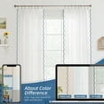 thumbnail image 6 of DriftAway Semi Sheer Scalloped Edge White Coastal Beach Window Curtains for Living Room Bedroom 2 Panels Rod Pocket Each Size 52 Inch by 96 Inch Navy, 6 of 8