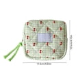 thumbnail image 3 of Dongrere Cherry Plaid Cosmetic Bag, Portable Zipper Makeup Pouch, Mini Storage Purse for Travel Work Use, Green, 3 of 6