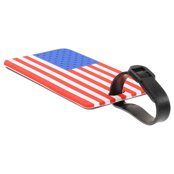 Durable PVC Luggage Tag with American Flag Design for Travel Multi inch by 2 inch