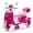 Rose Red + Polypropylene+4, variant on DIANJIE12V Dual Motor Two Seater Kids 3 Wheel Electric Ride On Motorcycle For Ages 3 6