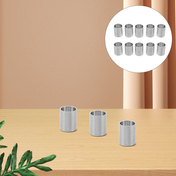 TABLZONE 10Pcs Aluminum Candle Drip Catchers Silver for DIY Candle Making and Votive Insert Use