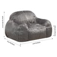thumbnail image 7 of Faux Fur Bean Bag Chair Lazy Sofa Bean Bag Chair Adult, Teen High Density Foam Padded Modern Accent Chair Comfortable Living Room, Bedroom Chair (Grey), 7 of 7