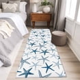 thumbnail image 4 of Navy Blue Starfish 2'x6' Runner Rugs for Hallway Kitchen Bedside Non Slip Washable, Coastal Summer Beach Ocean Watercolor Entryway Rug Runners with Rubber Backing, Long Carpet Runner for Laundry Room, 4 of 8