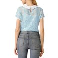 thumbnail image 3 of Allegra K Women's See Through Contrast Color Collar Lace Top Blouse, 3 of 6