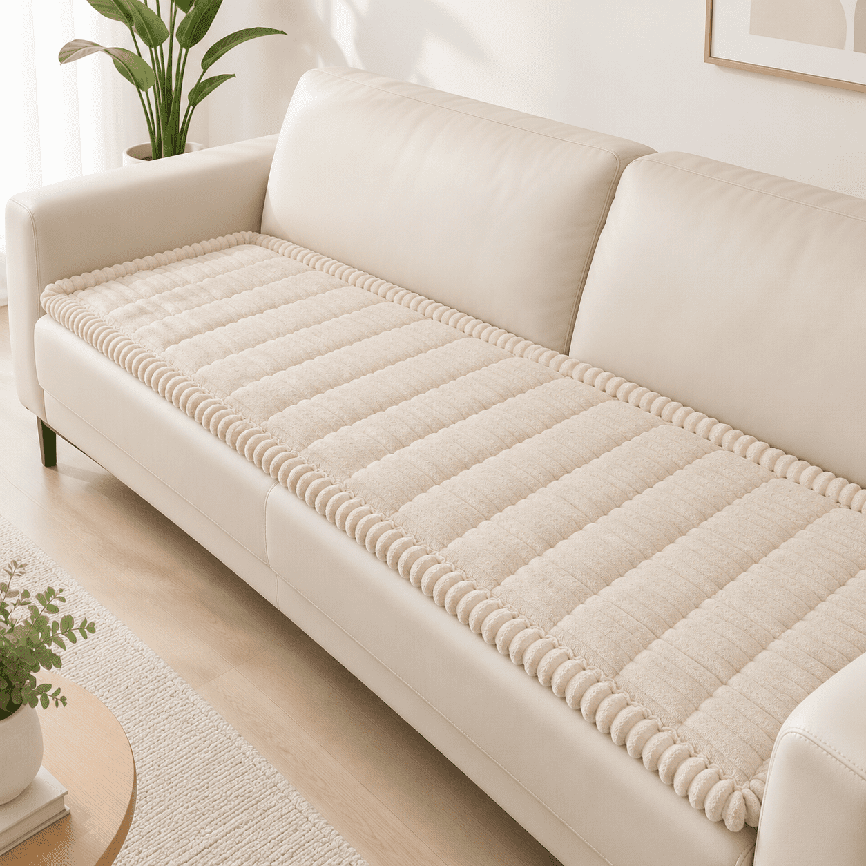 Apricot 27.6 x82.7 Non-Slip Washable Pet Sofa Protector Couch Cover