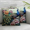 thumbnail image 3 of Square  Fabric Throw Pillow Cushion Cover Peacock Pattern Peacock Feathers Double Sides Various Size  (C-12), 3 of 5