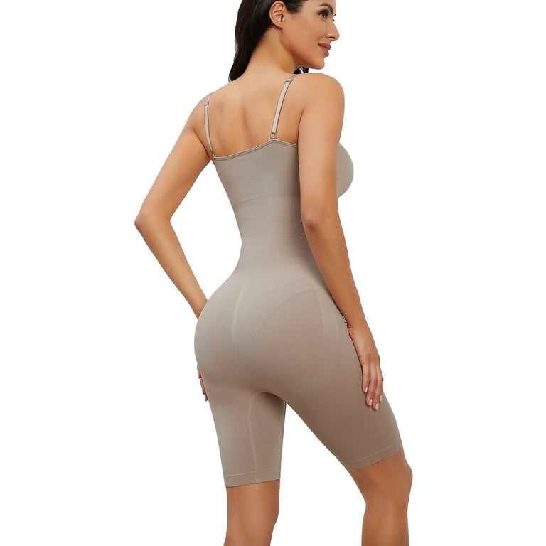 FOCUSSEXY Body Shapewear Women's Slimming Long Leg Bodysuit One Piece Body  Shaper Waist Trainer Jumpsuit Tummy Control Shapewear Underwear Butt Lifter