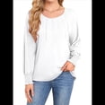 thumbnail image 1 of Camisas de Larga para Mujer, Blusas Plisadas Informales de Negocios con Puños Fruncidos. XL, 1 of 8