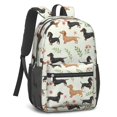 thumbnail image 2 of Dachshund and Floral Green Pattern 17" Waterproof Oxford School Backpacks for Teens, S-Shape Padded Straps, for School, Travel, Hiking, Camping, 2 of 5