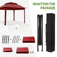 thumbnail image 6 of COOS BAY 11x11 Pop-up Instant Gazebo Tent with 4 Sidewalls Outdoor Canopy Shelter,Red, 6 of 7