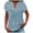 Blue, variant on TSADFHJI Cute Tops for Women Fall Womens Fashion Embroidered Standing Neck Short Sleeve Button up Shirt Tshirt L White