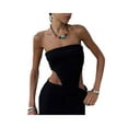 thumbnail image 5 of Qiylii Knit Bodycon Dress for Women Y2K Hollow Out Midi Dresses Sleeveless 2022 Summer Beach Dress, 5 of 7