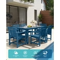thumbnail image 2 of Harbweb 7pc HDPE Outdoor Dining Set, All-Weather Wood Grain Patio Furniture, Navy, 2 of 6