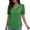 Green, variant on Staron Summer T-Shirts for Women Lace Trim Casual V-Neck Short Sleeve Pullover Blouse Top, Red 3XL