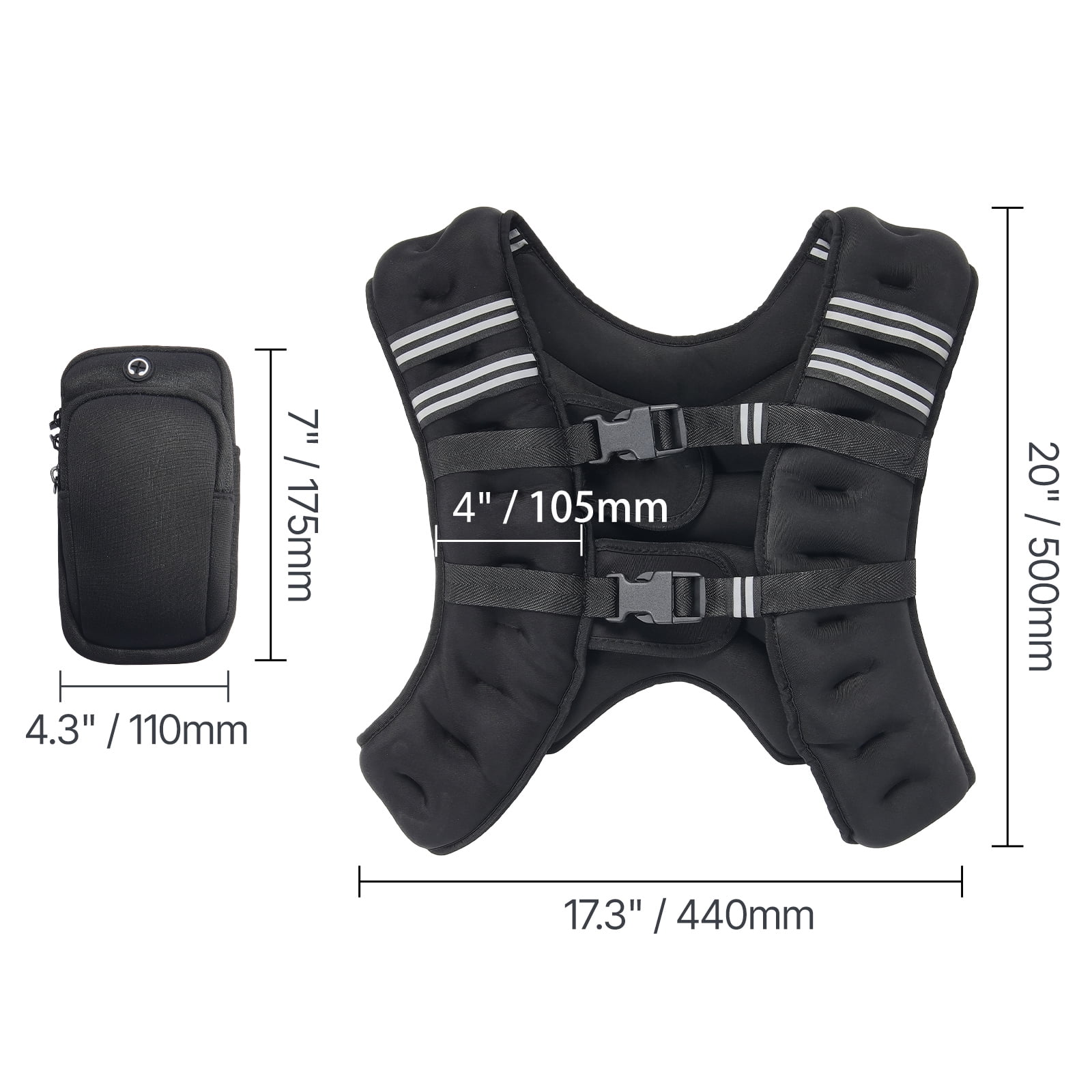 KFFKFF Weighted Vest, 30 lbs Adjustable with Safety Reflective Stripes, Secure Buckle Closure, Ideal for Men and Women, Enhances Workouts Including Strength Training, Running, and Fitness Activities