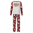 thumbnail image 3 of Christmas Matching Family Pajamas Sets Christmas Letter Printed Long Sleeve Crewneck Shirts and Holiday Pjs Plaid Long Pants Suit Family Pajamas Set Parent-Child Wear(Daddy), 3 of 7