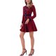 thumbnail image 4 of Vestido A-Line Elegante de Cuello Redondo con Botones de Houndstooth para Mujeres INSPIRE CHIC Talla M, 4 of 6