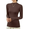 thumbnail image 2 of JIKNTTR Women Fashion Thermal Underwear Long Sleeve Tight Slim Pullover Undershirt Turtleneck Elegant Casual Winter Warm Plush Lined Base Layer Soft Thicken Plush Tops, 2 of 7