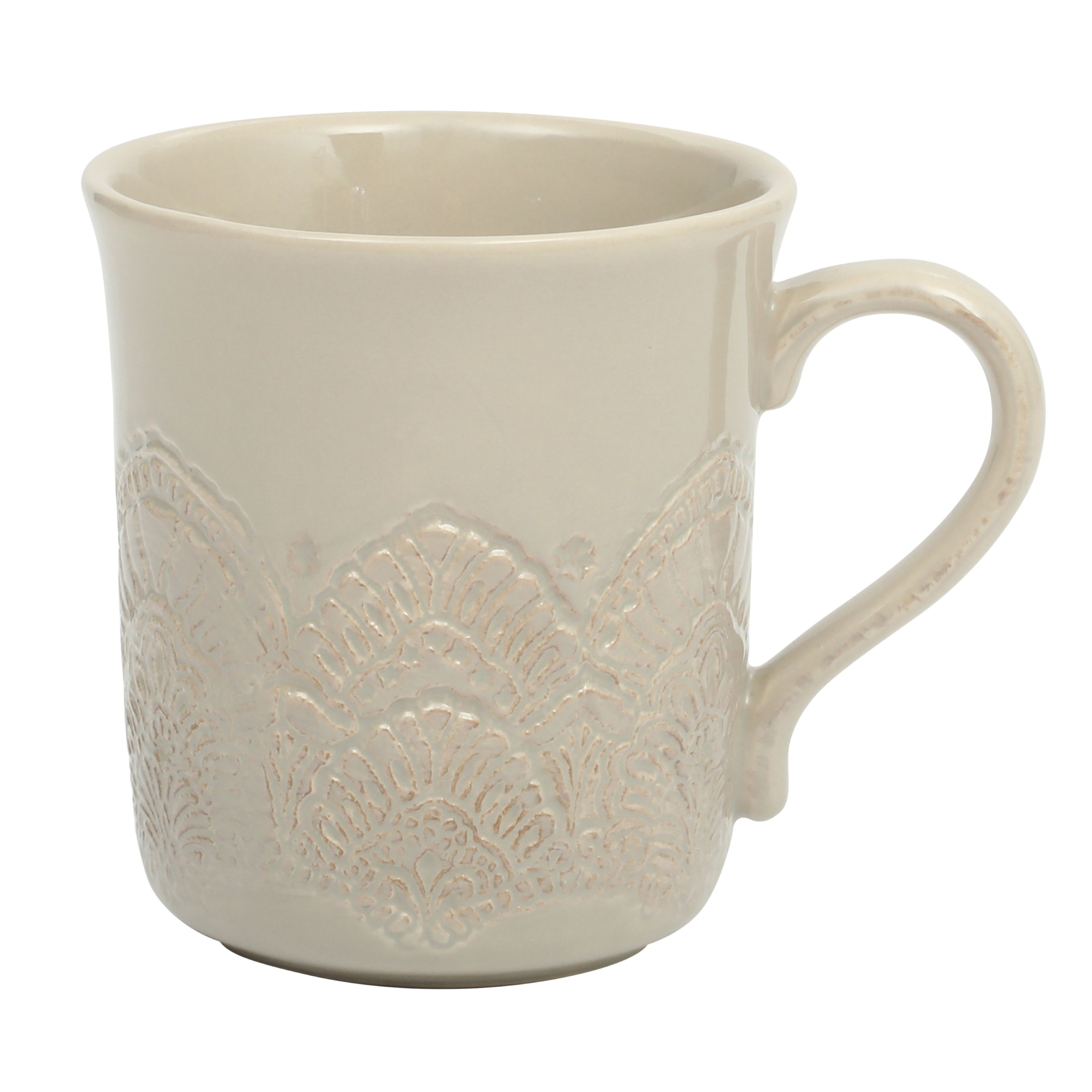 The Pioneer Woman Vintage Lace Ceramic Mug Set, 4 Pack photo 3